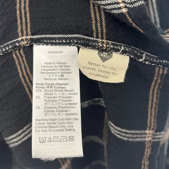 Madewell Button-Back Peplum Top in Plaid - Picture 7 of 7